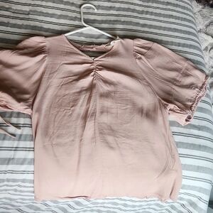 H&M Puff-sleeved blouse Powdered Pink